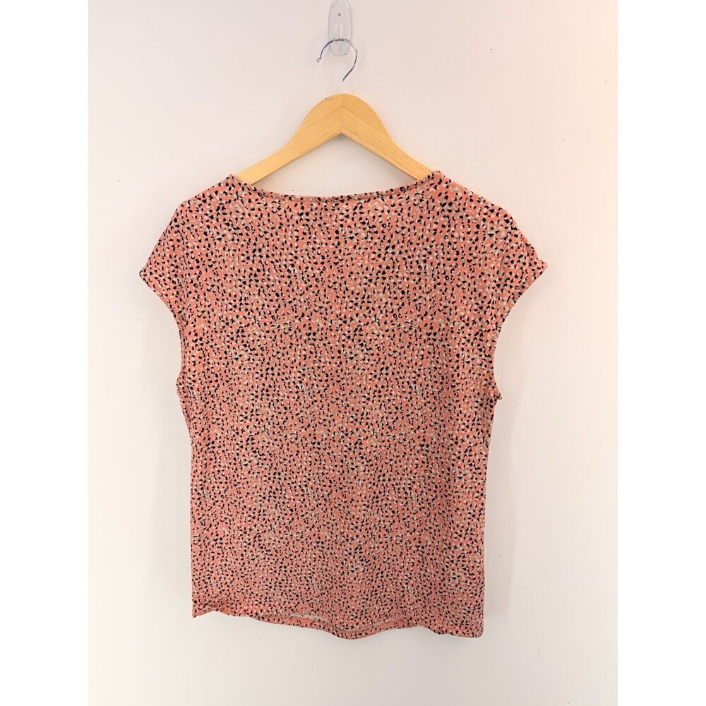 Ann Taylor Women Tank Blouse Bow Sz L Floral Round Neck Sleeveless Polyester - Picture 2 of 6